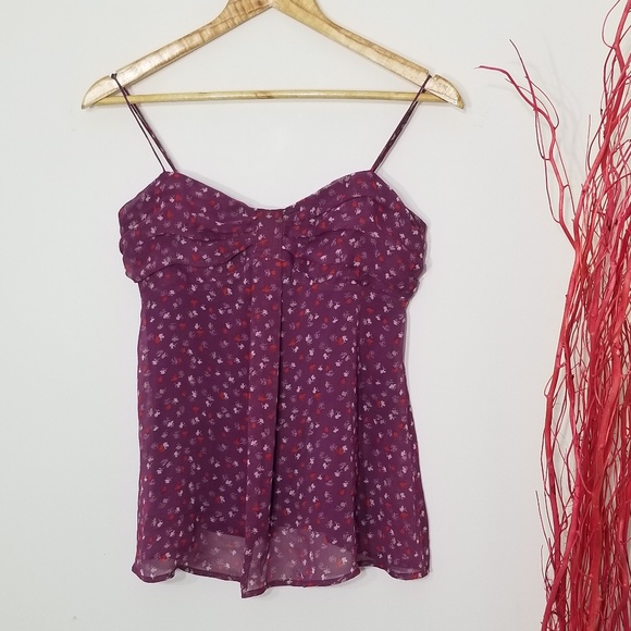 American Eagle Outfitters Tops - American Eagle | Purple Floral Tank Top Adjustable